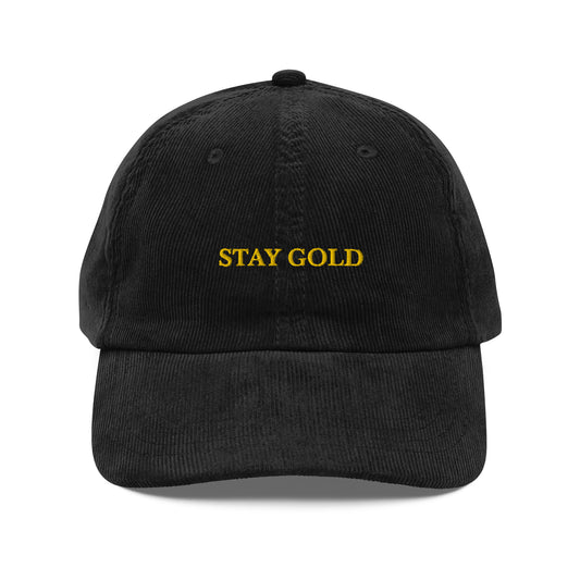 Stay Gold - Vintage corduroy cap - Black