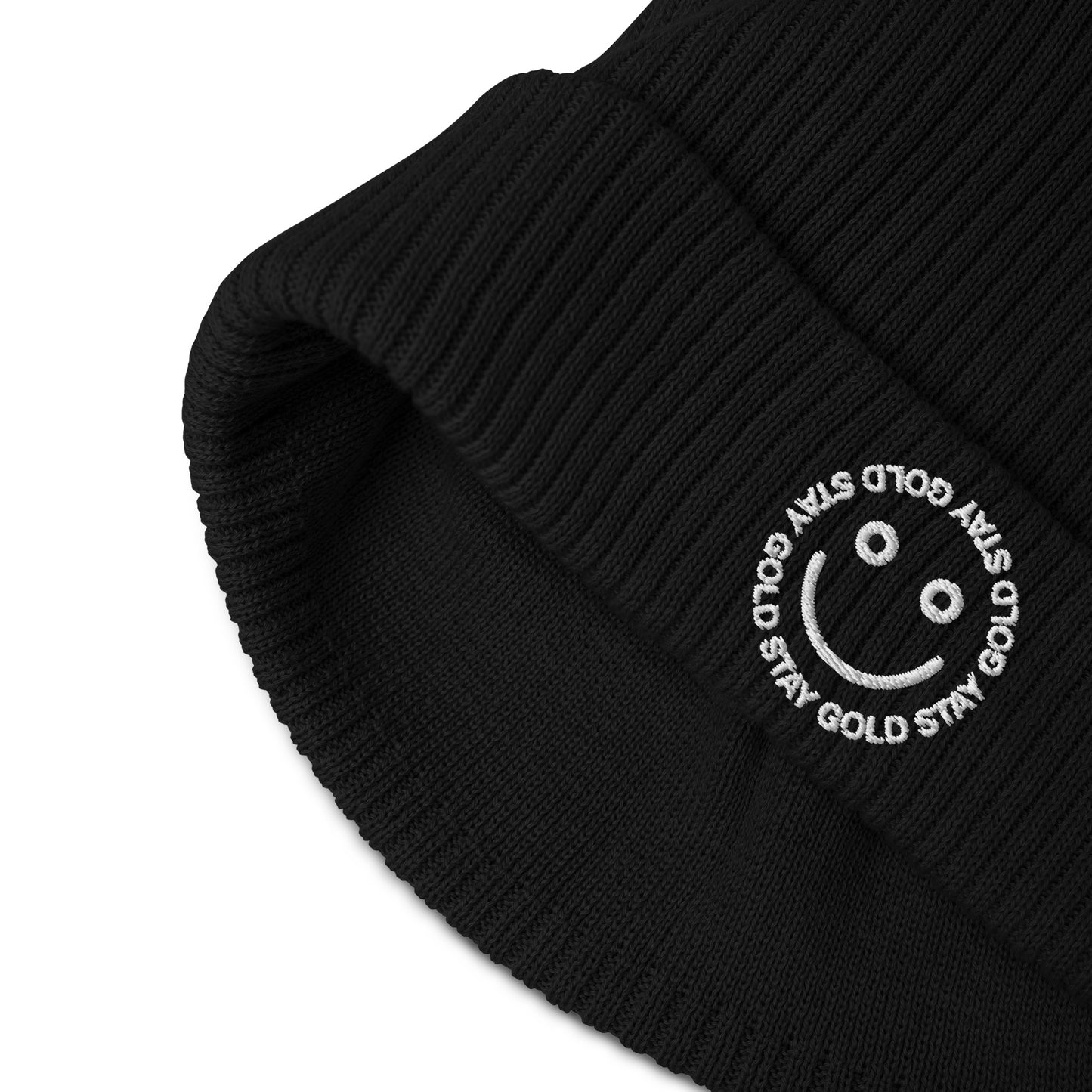 Stay Gold Organic Ribbed Beanie