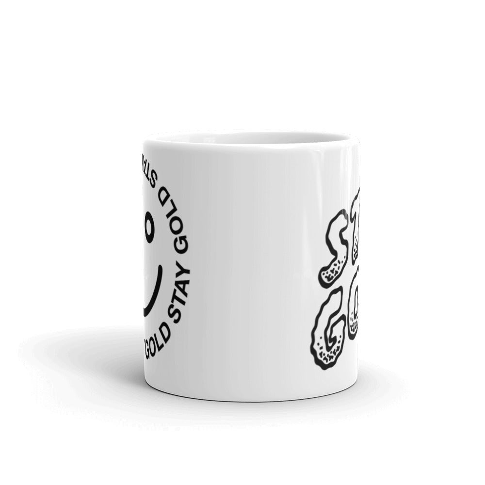 Stay Gold Dual Logo White glossy mug