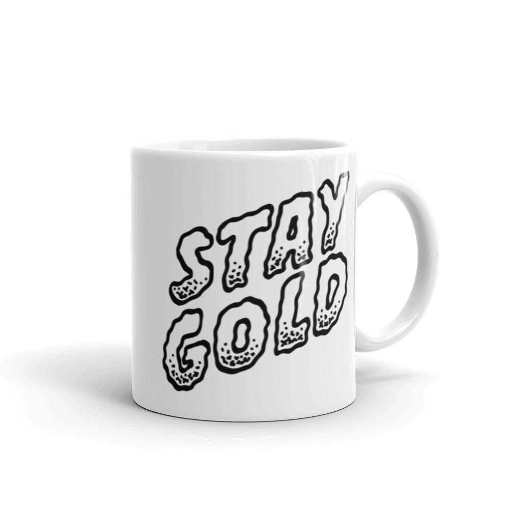 Stay Gold Dual Logo White glossy mug